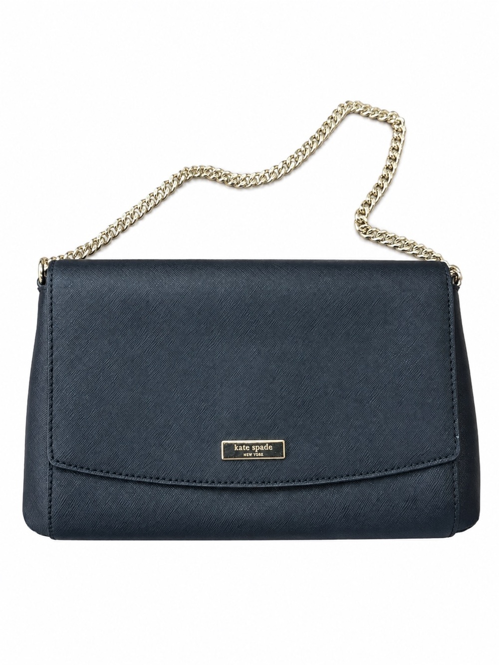 kate spade black crossbody with gold chain strap